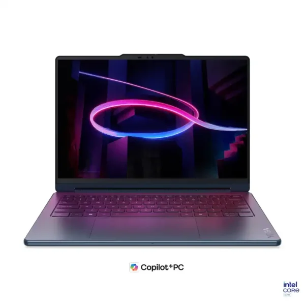 Lenovo Yoga 9 2-in-1 14IPH11 Cosmic Blue laptop with a 14-inch OLED touchscreen, Intel Core Ultra processor, and Copilot+PC.