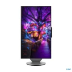 Lenovo Yoga AIO 27IAH10 F0J2005WIN with a 27-inch QHD display showing a vibrant digital tree house at YourShoppy.com.