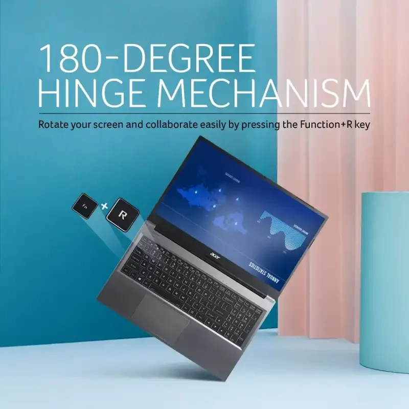 Acer Aspire Lite screen opening flat on its 180-degree hinge