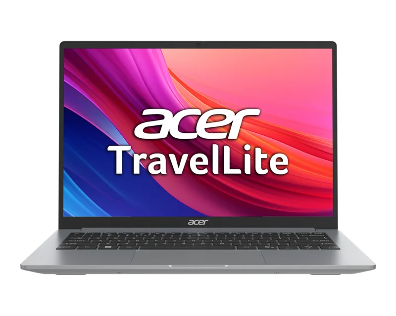 Acer TravelLite 14-inch business laptop in silver