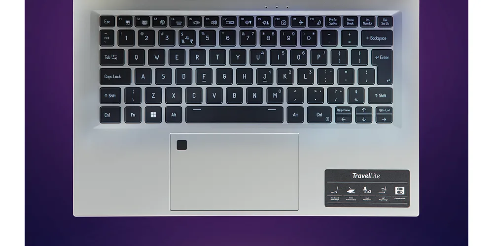 Acer TravelLite keyboard, touchpad and fingerprint reader
