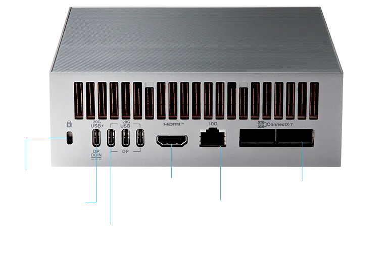 ASUS Ascent GX10 rear I/O ports