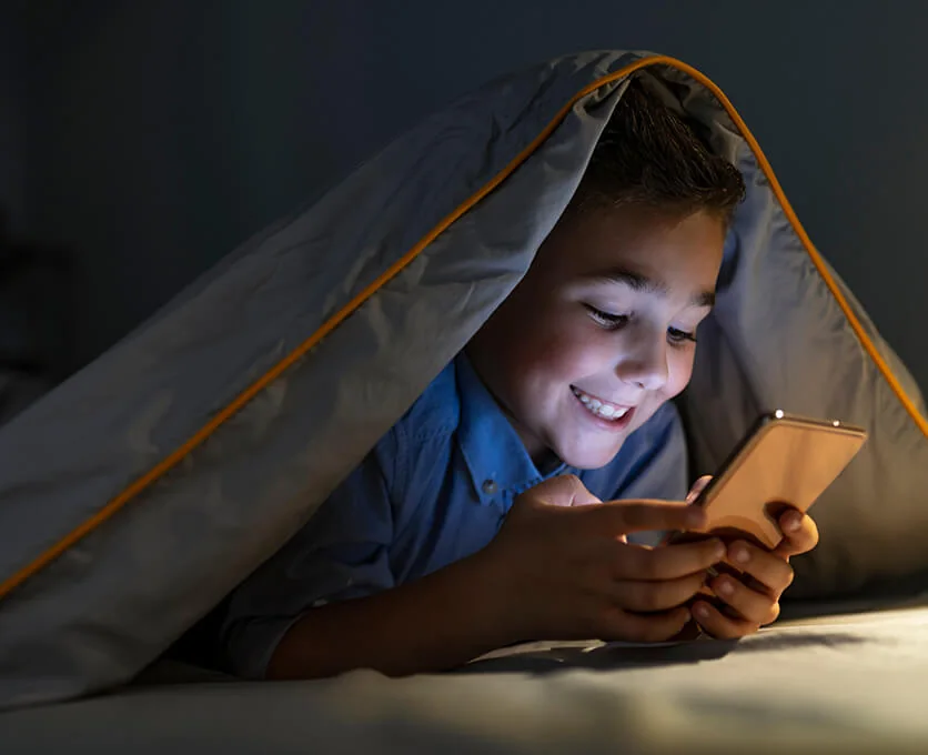 Child using a phone on home WiFi with ASUS parental controls