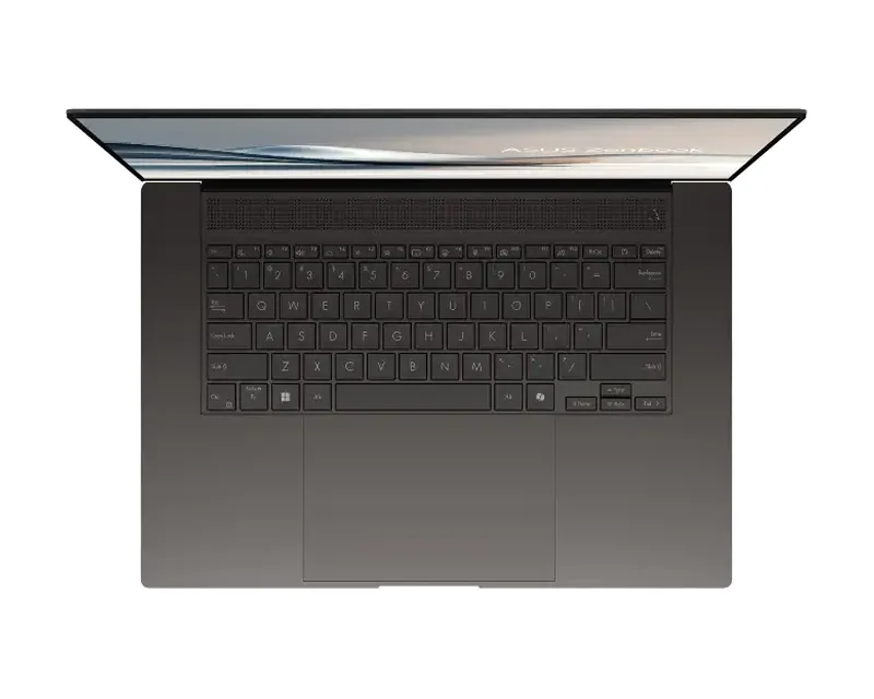 ASUS Zenbook S 16 keyboard and touchpad from above