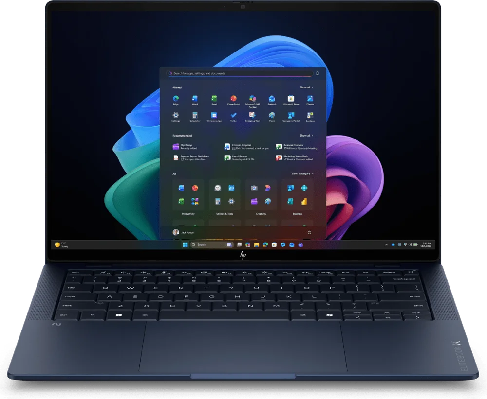 HP EliteBook X laptop in Atmospheric Blue