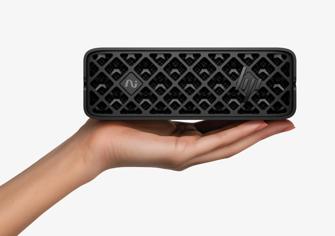 HP ZGX Nano AI Station fits in the palm of a hand