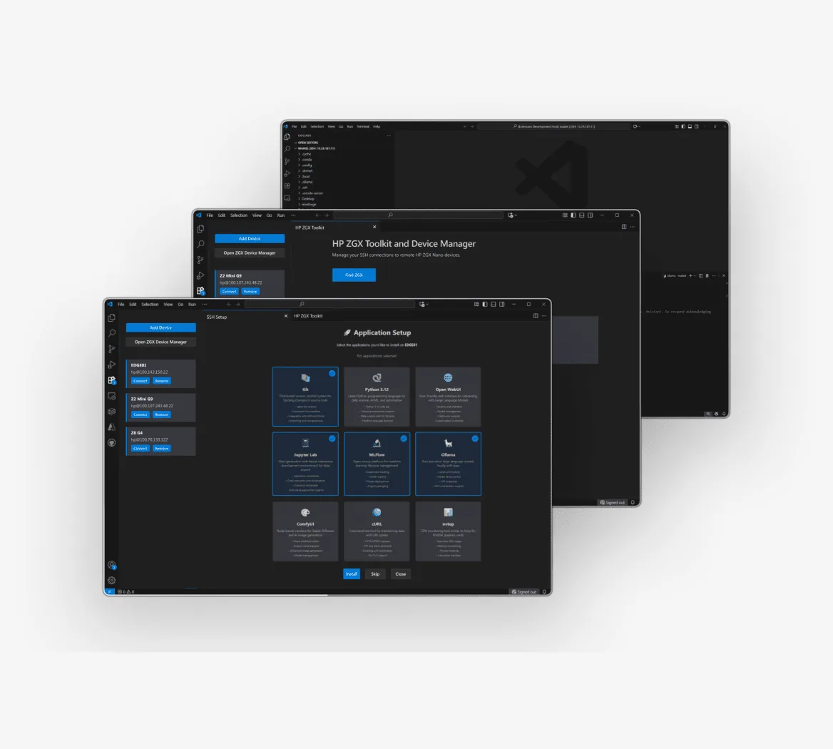 HP ZGX Toolkit in Visual Studio Code