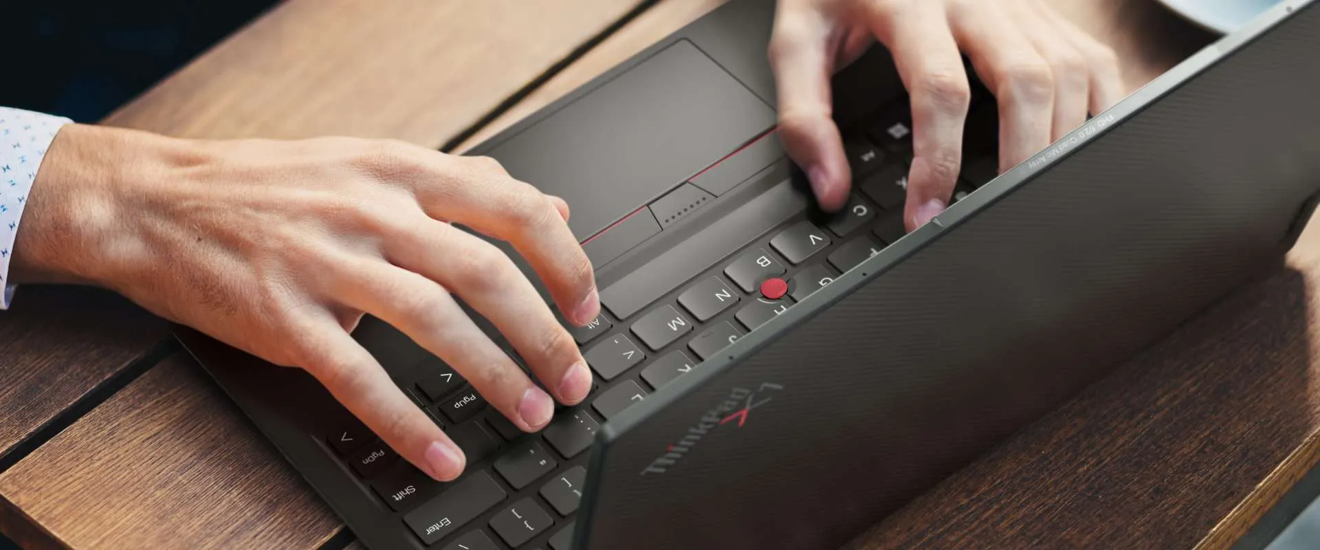 Lenovo ThinkPad keyboard with red TrackPoint