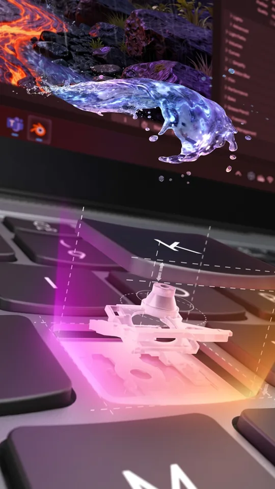 Close-up of a Lenovo Yoga keyboard