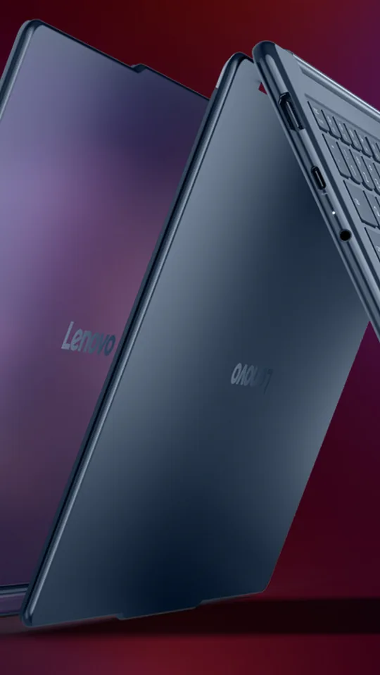 Side view of a Lenovo Yoga 2-in-1 metal chassis