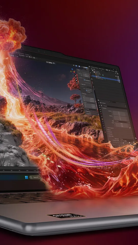 Lenovo Yoga laptop running a creative app